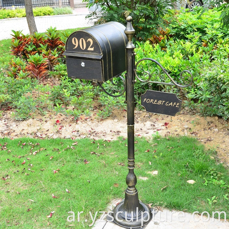 bronze mailbox statue